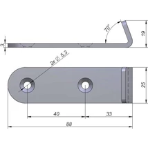Excenteres feszítőzár 88x25 zseb