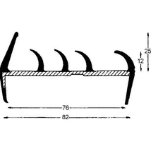Ajtó tömítőprofil 80mm 3,2m szürke
