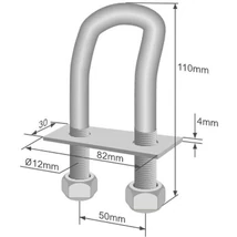 Rögzítő fül U 50x110