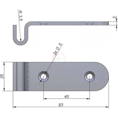 Excenteres feszítőzár 83x25 zseb
