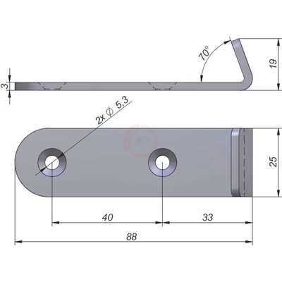 Excenteres feszítőzár 88x25 zseb