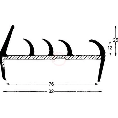Ajtó tömítőprofil 80mm 3,2m szürke