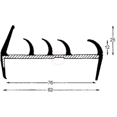 Ajtó tömítőprofil 80mm 5m szürke