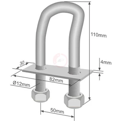Rögzítő fül U 50x110